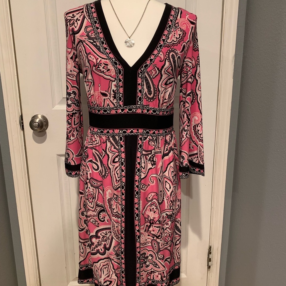 Pink paisley print dress